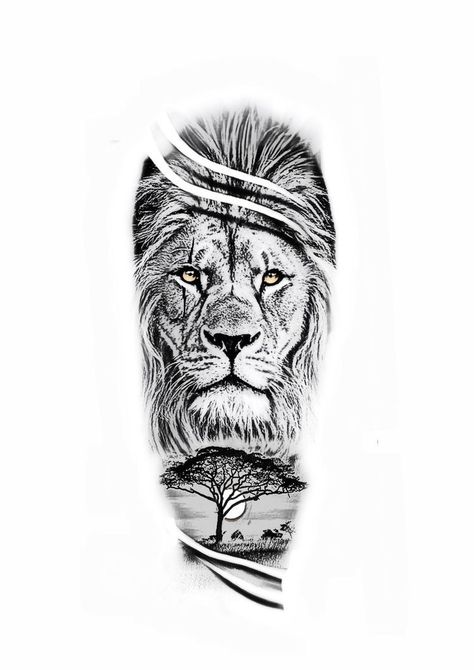 Lion Tattoo Stencil For Men, Tattoo Lion Men, Lions Tattoo Design, Lion Tattoo Half Sleeve, Lion Tattoo Arm, Lion Tattoo Men, Leones Tattoo, Lion Tattoo Stencil, Lion Sleeve Tattoo