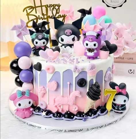 Kuromi Cake Ideas Birthdays, Kuromi Themed Birthday Party, Kuromi Birthday Theme, Kuromi Cake Ideas, Kuromi Birthday Cake, Pastel Kuromi, Kuromi Birthday Party, Adele Birthday, Kuromi Cake