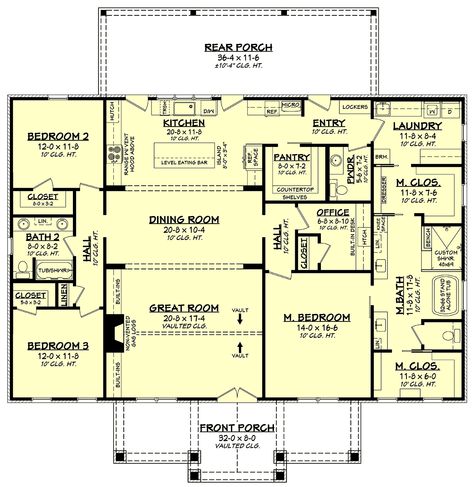 3 Bedroom Home Floor Plans One Level Farmhouse, Rectangular Open Floor Plan, Multi Floor House Plans, Double Master Closet Floor Plans, Laundry Room Off Kitchen Floor Plans, Farmhouse Floor Plans One Story Open Concept, Open Living Floor Plan, Farmhouse Inspiration Kitchen, 2000sf House Plans