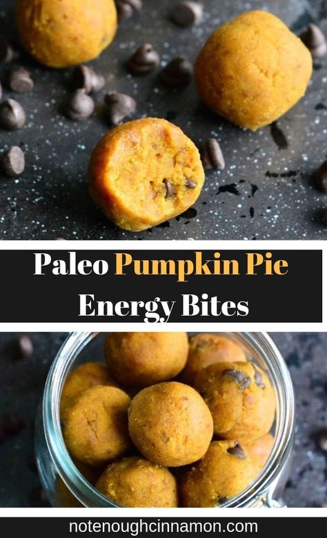 Paleo Fall Recipes, Paleo Pumpkin Recipes, Energy Bites Recipe, Paleo Pumpkin Pie, Savory Pumpkin Recipes, Preworkout Snack, Energy Bites Recipes, Paleo Pumpkin, Meal Prep Clean Eating