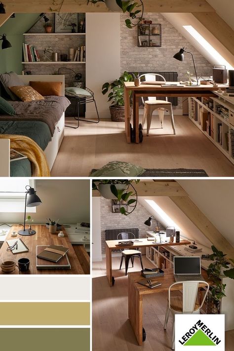 Small Attic Room, Tiny Loft, Attic Office, Productive Work, Attic House, Loft Office, Small Attic, Attic Spaces, Loft Room