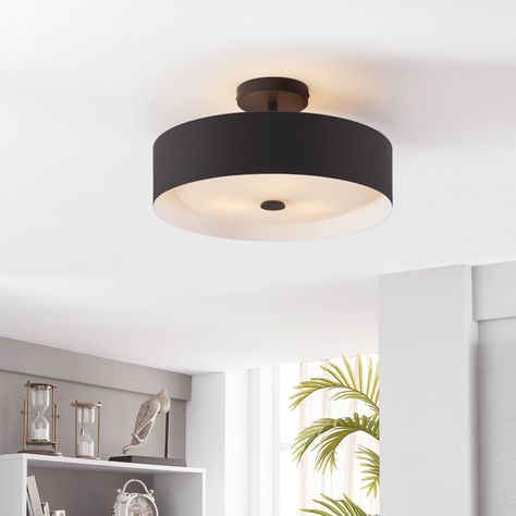 Boys Bedroom Light, Flush Mount Bathroom Lighting, Flush Mount Kitchen Lighting, Black Hallway, Semi Flush Mount Light, Laundry Room Lighting, Hallway Light Fixtures, Sink Lights, Home With Kids