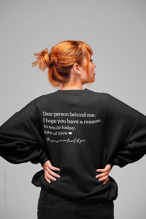 Crew Neck Sweatshirt Aesthetic, Dear Person Behind Me, School Shorts, Aesthetic Sweatshirt, Sweatshirt Aesthetic, Sweatshirt Trendy, Sweatshirts Quotes, Trendy Sweaters, Christian Sweatshirt