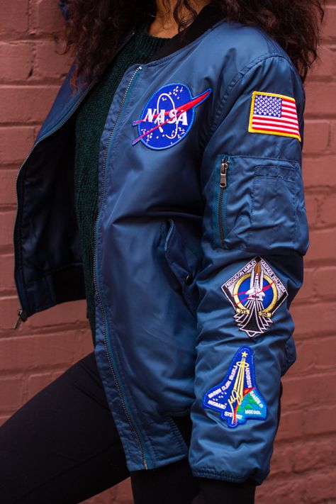 Nasa Jacket Outfit, Nasa Outfit, Space Jacket, Nasa Jacket, Nasa Patch, Space Patch, Jean Jacket Patches, Women’s Soccer, Fashion Goals