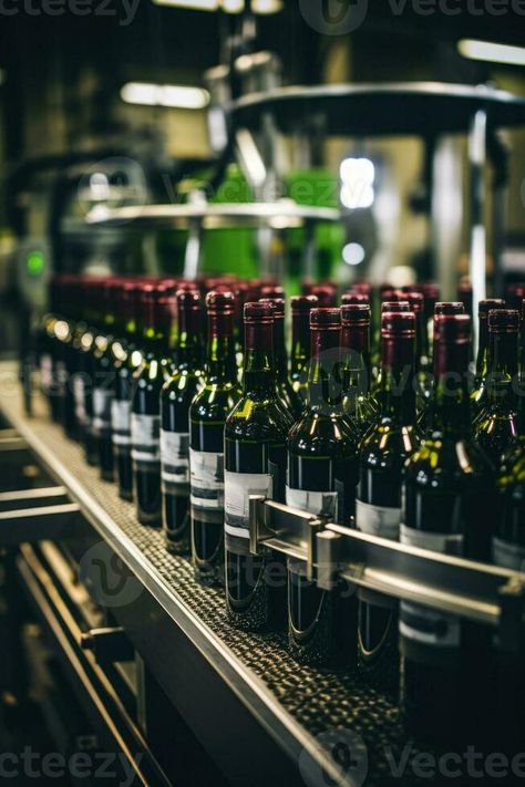 Machinery precisely filling and capping wine bottles on modern winery production line Vector Technology, Line Line, Production Line, Wine Bottles, Free Stock Photos, Wine Bottle, Royalty Free Stock Photos, Wine, Technology