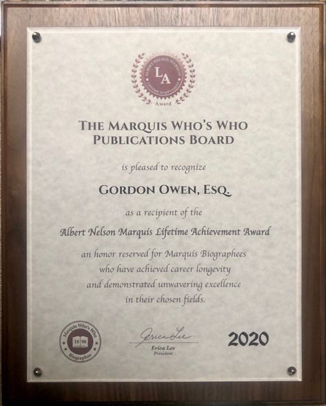 Carrier arrived with a heavy parcel containing Certificate plaque mounted on a solid mahogany board of my Albert Nelson Marquis Lifetime Achievement Award from The Marquis who’s Who Publications Board.  Rather unceremonious way of receiving owing to the Board members and staff being either furloughed or working from home so having to remotely arrange with their makers of their plaques (who are only partially back in operation) to produce and send to me directly.  I will now go onto the official Board Members, Lifetime Achievement Award, Solid Mahogany, Working From Home, From Home