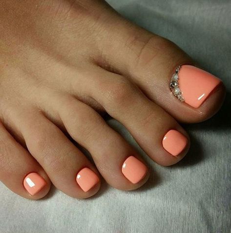 Coral Toe Nails, Toenail Color, Summer Pedicures, Coral Toes, Orange Toe Nails, Pedicure Designs Toenails, Pedicure Colors, Gel Toe Nails, Toe Nail Color