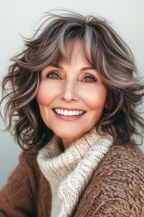 winter hair color, elegant hair, hair ideas for older women Hair Color Ideas For Brunettes Over 60, Hair Color For Older Women Over 50, Hair Color For Women Over 60, Hair Color For 50 Year Old Women, Uneven Bob Haircut, Wavy Layered Hair, Pale Skin Hair Color, Edgy Hair Color, Winter Hair Trends