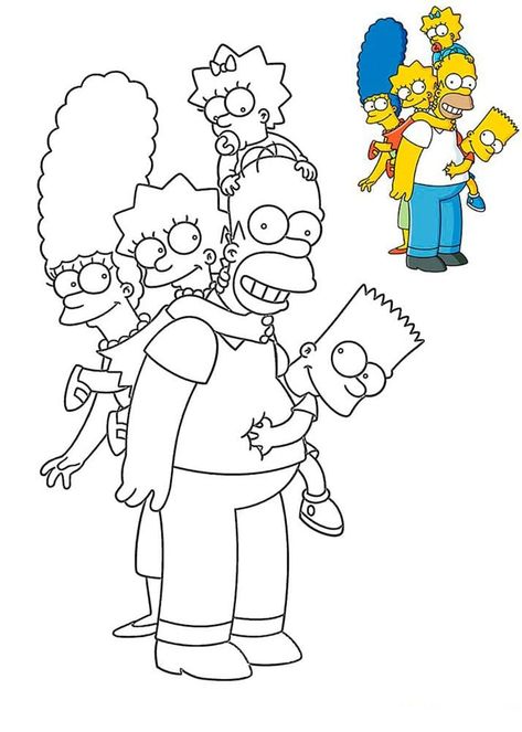 Simpsons Tattoo, Homer Simpson, Animation Series, The Simpsons, Lisa Simpson, Coloring Pages For Kids, Bart Simpson, Color Me, Coloring Pages