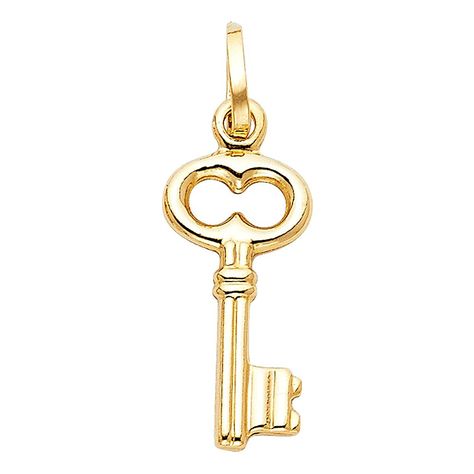 14k Yellow Gold Key Charm Pendant *** Get some valentines gift ideas at the image link. Tiny Pendant, Gold Key, Key To My Heart, Rose Gold Band, Yellow Stone, Gold Light, Key Pendant, Pure Gold, Gold Charm