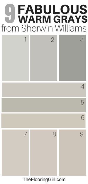 9 amazing warm grays from Sherwin Williams - best greige and shades of paint. #neutralpaint #warmgray #gray #greige #neutral #paint #color #shade Gray Paint Colors Sherwin Williams, Warm Grey Paint Colors, Warm Gray Paint, Most Popular Paint Colors, Interior Paint Colors Schemes, Greige Paint Colors, Greige Paint, Popular Paint Colors, Grey Paint Colors