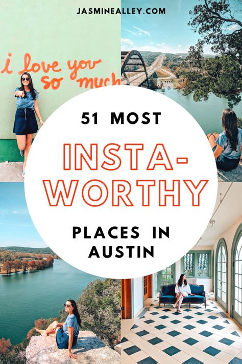 Heading to Austin, Texas? If you're looking for things to do, check out these 51 most Instagrammable places! From South Congress to 6th Street, and everything in between, travel Austin like a local and get all of the best shots! These are my favorite photo spots in Austin and you won't want to miss out on them! #austin #texas #instagrammableplaces #austintx #texastravel Packing For Texas Fall, Visit Austin Texas, Austin Instagram Spots, Austin Texas Instagram Spots, Austin Girls Trip, What To Wear In Austin Texas Spring, What To Do In Austin Texas, Austin Trip, Austin Texas Photography