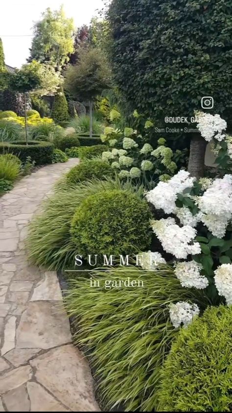 Front Yard Garden Design, Front Landscaping, Stone Path, Home Landscaping, Front Yard Garden, Garden Landscape Design, White Gardens, House Landscape, Front Yard Landscaping Design