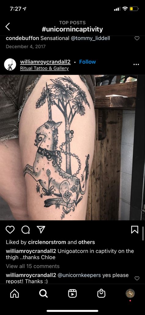 Unicorn In Captivity, Unicorn Tattoo, Etching Tattoo, Medieval Tattoo, Unicorn Tattoos, Tattoos Gallery, New Tattoos, Blackwork, Skull Tattoo