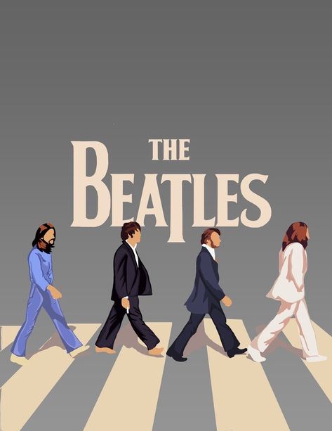 Beatles Album Covers Art, The Beatles Artwork, Abbey Road Drawing, The Beatles Drawing, Beatles Illustration, Beatles Painting, The Beatles Cartoon, Beatles Drawing, The Beatles Poster