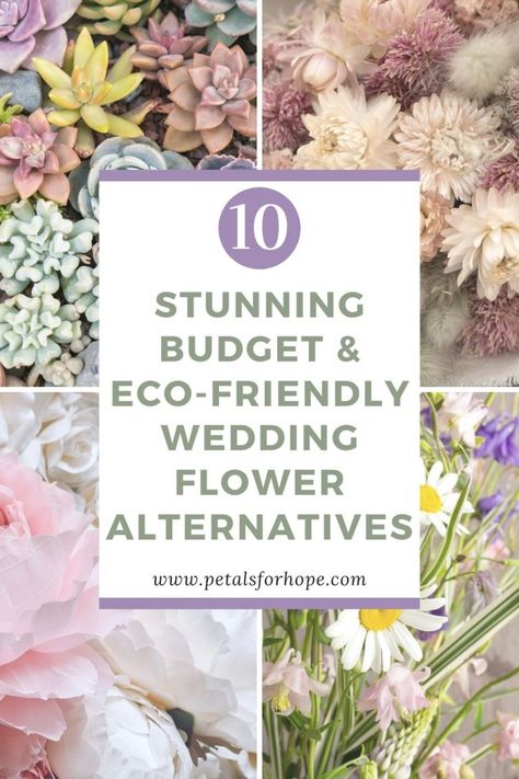 10 Stunning Eco-Friendly Wedding Flower Alternatives - Flower Alternatives, Wedding Flower Alternatives, Alternative Wedding Bouquet, Dried Flower Wedding, Wedding Flower Trends, Fabric Bouquet, Sustainable Flowers, Succulent Bouquet, Sustainable Wedding