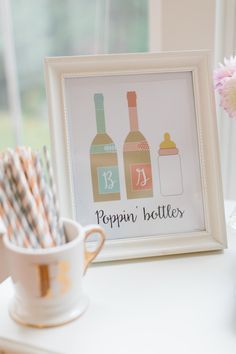 Gender Reveal Signage, Gender Reveal Brunch, Bottles Photography, Pregnant Outfits, Gender Announcements, Poppin Bottles, Gender Reveal Themes, Baby Reveal Party, Gender Party