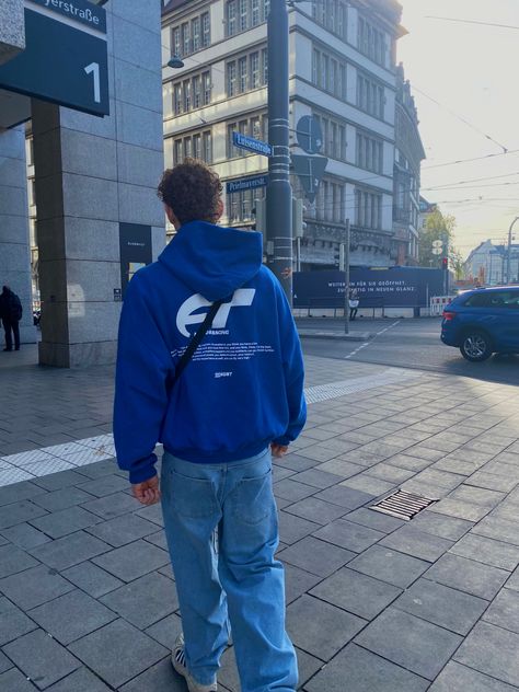 Hoodie Outfit Men Streetwear, Hoodie Men Outfit, Baggy Outfits Men, Blue Hoodie Outfit, Blue Jeans Outfit Men, Blue Outfit Men, Light Blue Jeans Outfit, Hoddies Outfits, Five Jeans