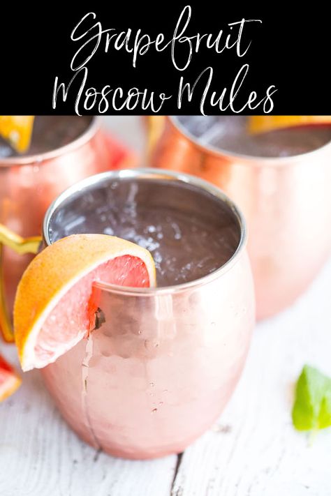 Grapefruit Mule, Grapefruit Vodka, Fall Drink Recipes, Raspberry Mojito, Grapefruit Cocktail, Moscow Mules, Moscow Mule Recipe, Mule Recipe, Grapefruit Juice