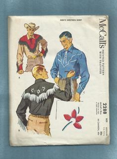 Western Shirt Pattern, Mens Sewing Patterns, Vintage Western Wear, 1950s Mens, Cowboy Aesthetic, Mens Western, Cowboy Outfits, Cowboy Art, Cowboys Shirt