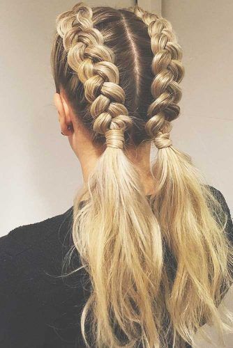 French Braid Ponytail, Braided Ponytail Hairstyles, Two Braids, Peinados Fáciles Para Cabello Corto, Cool Braids, Trendy Hair Color, Hair Color Highlights, Braids For Long Hair, Blonde Color