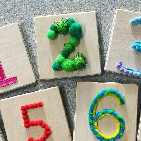 Special Learning Ideas on Instagram: "✨Sensory number tiles✨  We’ve been working a lot on counting, recognising numbers and the beginnings of 1:1 correspondence. I really wanted something big, tactile and sensory that would engage the children, so I found some bits in the craft drawer and went with the flow!  Today, we worked on touching the tiles in order (left to right) and listening to the adult say the number. We then practised moving the tiles into a pot, again in number order. The favourite tile was definitely number 4!  Edit: My husband made the wooden tiles for all those asking! Message for more info or to get a set! 🙌🏽   #numberactivities #numeracy #maths #teachingmath #teachingmaths  #mathsactivities #eyfsmaths #eyfsmathsideas #senteacher #senteachersofinstagram #senteaching #s Touch Math, Wooden Tiles, Number Tiles, Toddler Class, Wooden Tile, Number Activities, Ordering Numbers, Learning Ideas, Something Big