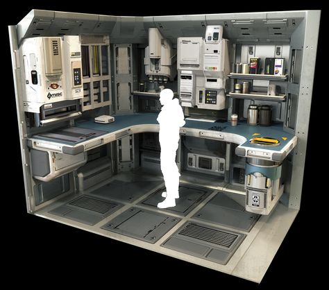 Sci Fi Kitchen, Sci Fi Room, Scifi Interior, Spaceship Interior, Sci Fi Environment, Level Design, Spaceship Design, Star Citizen, Futuristic Design