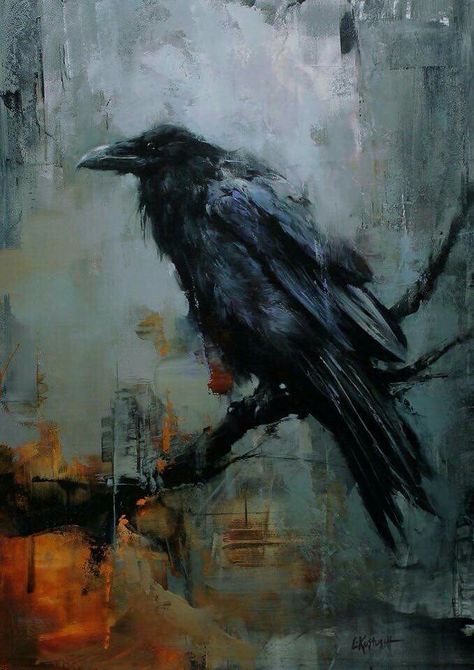 A crown Lindsey Kustusch, Crow Painting, Crow Art, Raven Art, The Raven, Chiaroscuro, Wildlife Art, Kraken, Birds Painting