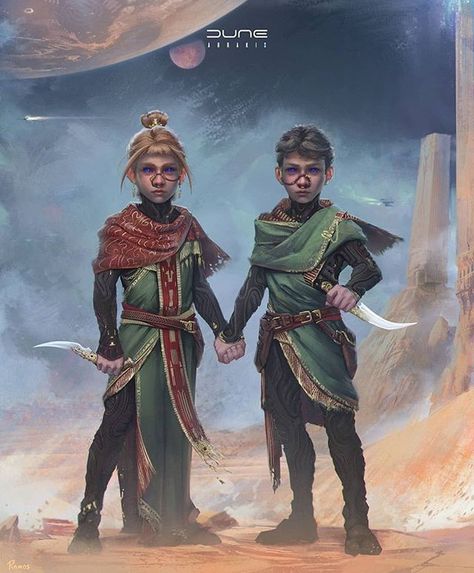 Reposting @lfeliperamos : Leto II and Ghanima Atreides Children of Dune. . Visit the artist  https://ift.tt/2OuzrTL  . "Got this Personal Dune project going on the side cause the hype for the movie is too real. There's more to come :) Who else is a fan of the books around here?" . . . #Dune #Arrakis #FrankHerbert #Novel #SciFiBook #SciFi #ScienceFiction #DuneArt  #FanArt #SciFiArt #Dune2020 #DuneMovie  #character #concept #characterdesign #conceptart Leto Ii, Dune Novel, Leto Atreides, Dune Series, Dune Book, Bene Gesserit, Dune Frank Herbert, Dune Art, Science Fiction Art