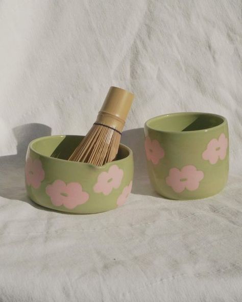 Matcha Set Ceramics, Pottery Matcha Bowl, Ceramic Matcha Bowl, Matcha Pottery, Matcha Bowl Ceramics, Matcha Ceramic, Matcha Mug, Matcha Cup, Ceramics Painting