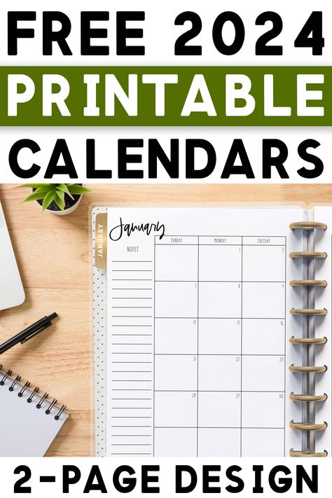 Happy Planner Calendar Printable Free, 2 Page Calendar Printable Free, Happy Planner Free Printable 2024, Big Happy Planner Free Printable, 2024 Planner Ideas, 2024 Planner Free, Planner Pdf Free, Free Calender, Organize Paperwork