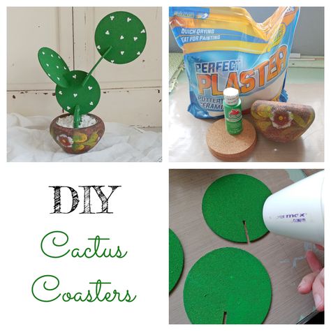 7 Days of Thrift Shop Flips - Day Three - DIY Cactus Coasters Cactus Coasters Wood, Cactus Coasters, Entrepreneur Kids, Wild West Party, Cactus Diy, Diy Cans, Diy Coasters, Easy Diy Art, Boho Diy