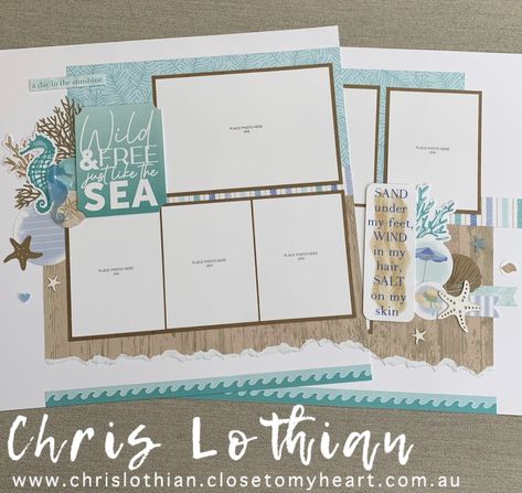 Ctmh Scrapbooking Layouts, Cape Cod Beach, Beach Scrapbook Layouts, Cruise Scrapbook, Scrapbook Design Layout, Scrapbook Pictures, 12x12 Scrapbook Layouts, Multi Picture, Wind In My Hair