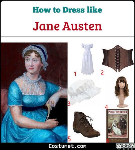 Jane Austen Costume, Dark Shoes, Jane Austen Inspired, Female Icon, 18th Century Dress, Jane Austin, Bun Updo, Jane Austen Books, Costume For Halloween