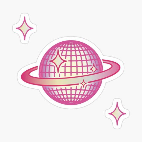 This funky retro design is a sparkling pink disco ball with Saturns rings! Saturns Rings, Pink Disco Ball, Pink Disco, Disco Ball, Retro Design, For Sale, Pink, Design