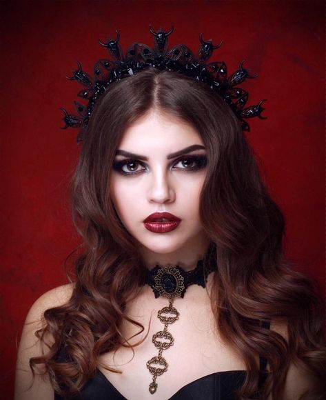 RICARDA Gothic Headpiece Black Tiara – OGcrown Gothic Tiara, Black Headpiece, Gothic Headpiece, Tiara Black, Medieval Crown, Vampire Fashion, Black Tiara, Gothic Crown, Crystal Bridal Headpiece