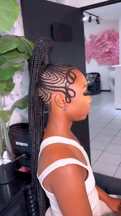 High Ponytail Braids, Cornrow Updo Hairstyles, Cornrows Braids For Black Women, African Hair Braiding Styles, Braided Bun Hairstyles, Braided Cornrow Hairstyles, Quick Braided Hairstyles, Braided Ponytail Hairstyles, Box Braids Styling