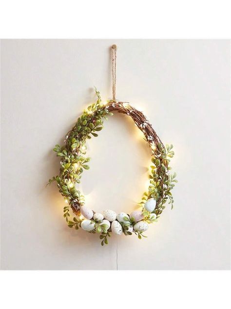 Easter Wreath Artificial Egg Decorative Wreath With Artificial Spring Flowers For Door, Wall Decoration | SHEIN EUR Easter Ideas Decoration, Easter Home Decor, Wreaths & Garlands, Easter Wreath, Easter Ideas, Door Wall, Easter Wreaths, Wreath Decor, Easter Decor