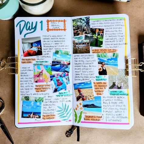 Travel Journal Itinerary, Trip Journal Ideas Travel Memories, Hawaii Travel Journal Ideas, Hawaii Travel Journal, Cruise Travel Journal, Travel Journal Scrapbook Ideas, Travel Journal Ideas Diy Scrapbooking, Road Trip Scrapbook Ideas, Europe Scrapbook Ideas