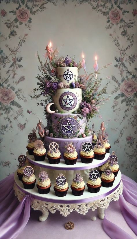 Pagan Wedding Cake, Amazing Cakes Unique, Goth Cakes, Birthday Cake For Women Simple, Gothic Cake, Witch Cake, Planet Cake, Stunning Cakes, Old Souls