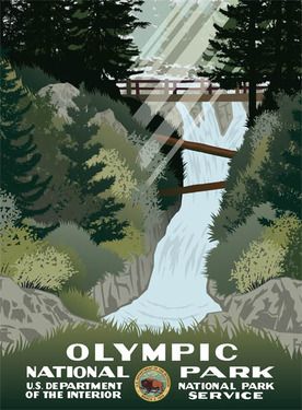 Olympic National Park Poster Wpa National Park Posters, Vintage National Park Posters, Olympic National Park Washington, Wpa Posters, Theme Nature, National Park Posters, Olympic National Park, Us National Parks, Vintage Travel Posters