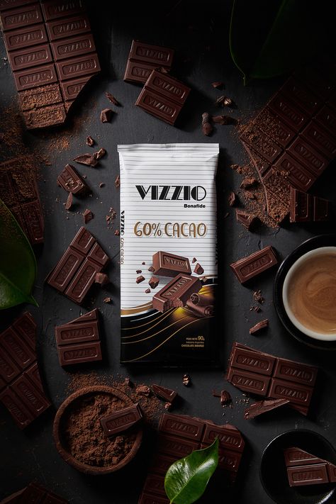 VIZZIO on Behance Coffee Poster Design, Chocolate Shots, Food Photography Dessert, Food Photography Composition, Chocolate Logo, Chocolate Photos, Coffee Shop Photography, Cacao Chocolate, Food Art Photography