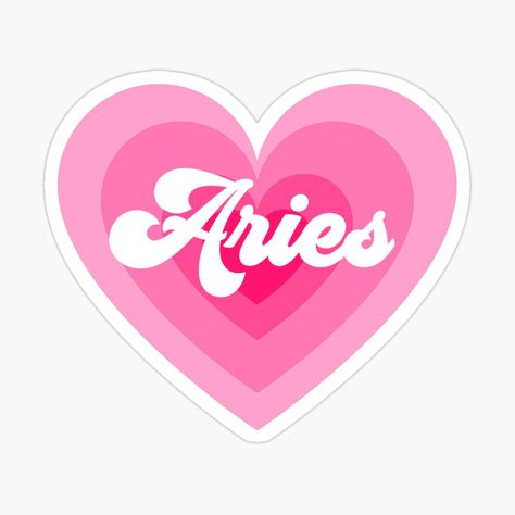 Pink Heart Sticker, Aries Wallpaper, Pink Wallpaper Heart, Laptop Case Stickers, Aries Birthday, College Stickers, Sticker Aesthetic, Love Astrology, Astrology And Horoscopes