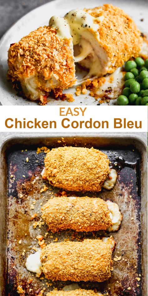 Dinner Ham, Baked Chicken Cordon Bleu, Easy Chicken Cordon Bleu, Cordon Bleu Recipe, Chicken Cordon Bleu Recipe, Recipes Oven, Best Dinner, Chicken Cordon, Easy Dinner Recipe