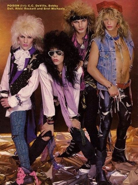 Poison Rock Band, Bret Michaels Band, 80s Rock Fashion, Bret Michaels Poison, 80s Glam Rock, 80s Hair Metal, 80s Rock Bands, Hair Metal Bands, Bret Michaels