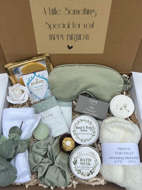 Pamper Hamper: A Luxurious Birthday Spa Gift for Her - The Ultimate Self-Care Package Spa Care Package Ideas, Thoughtful Birthday Gifts For Friends, Happy Birthday Self, Birthday Hamper For Her, Birthday Self Care, Mums Birthday, Hampers For Her, Birthday Hamper, Loving Embrace