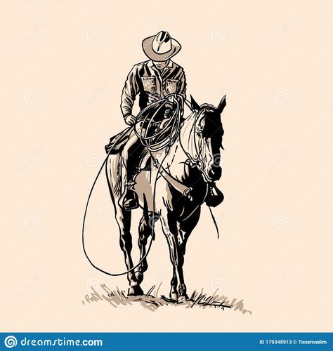 American Cowboy Riding Horse And Throwing Lasso. Stock Vector - Illustration of farm, animal: 179348913 Cowboy Riding Horse, American Cowboy, Riding Horse, Cowboy Horse, A Horse, Cowboy, Scrapbooking