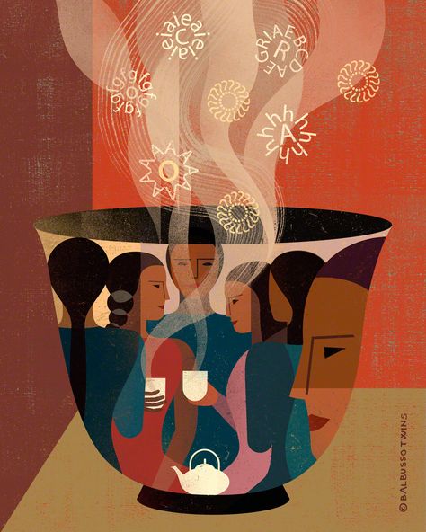 Illustrations series - Alumnae Mount Holyoke College on Behance Figure Illustration, Mural Cafe, Mount Holyoke College, Feminism Art, Illustration Styles, Coffee Illustration, Eye Spy, Joseph Morgan, Tea Art