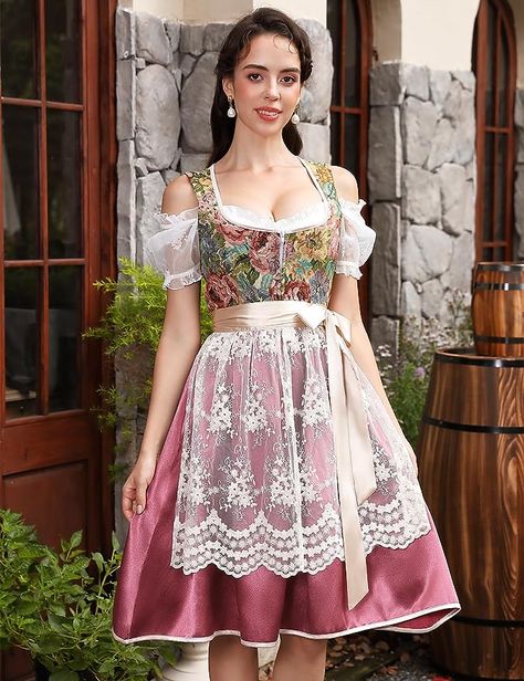 Beautiful bodace Oktoberfest Costume Women, Bavarian Outfit, Bavarian Dress, Oktoberfest Outfits, Carnival Dress, Lace Apron, Oktoberfest Costume, Oktoberfest Outfit, Dirndl Dress