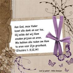 Leef je geloof: Aan God alle eer Woord Van God, Morning Prayers, Card Holder, Place Card Holders, Novelty Sign, Van, Quotes